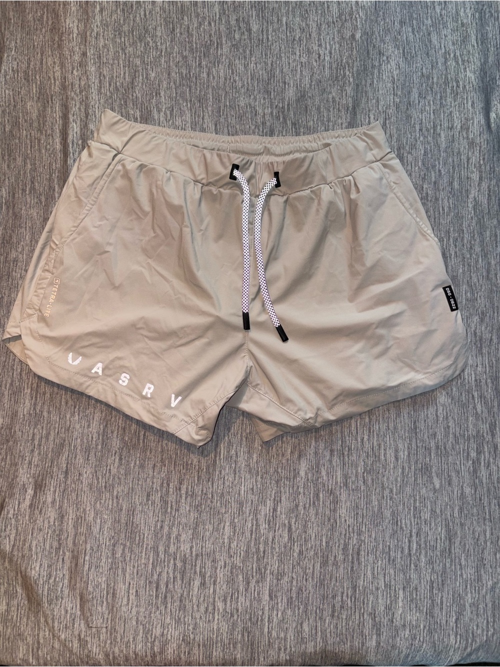 ASRV Men's Light Beige 5” Athletic Shorts with liner